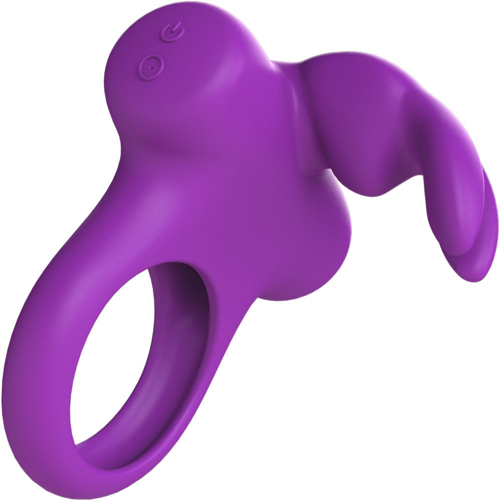 Frisky Bunny Rechargeable Cock Ring by OhhhBunny - Perfectly Purple