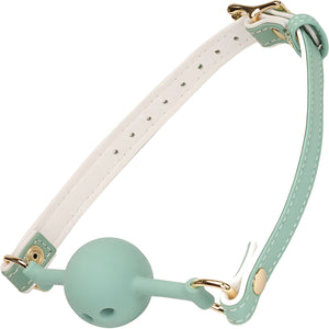 Fairy White & Green Breathable Silicone Ball Gag With Leather Straps By Liebe Seele