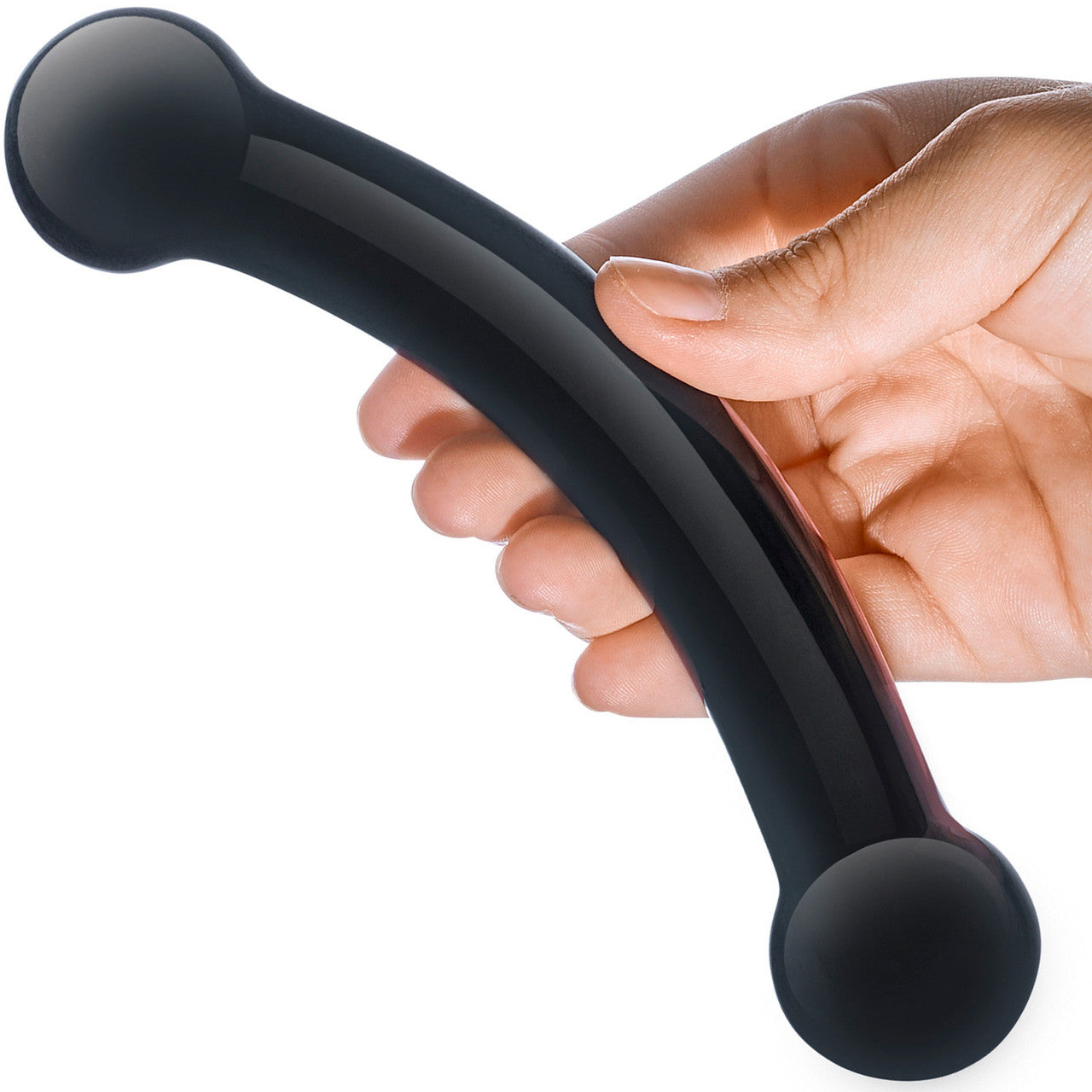 Gläs Double Bull Black Glass Dildo