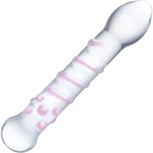 Gläs Spiral Staircase Full Tip Glass Dildo - Pink & Clear