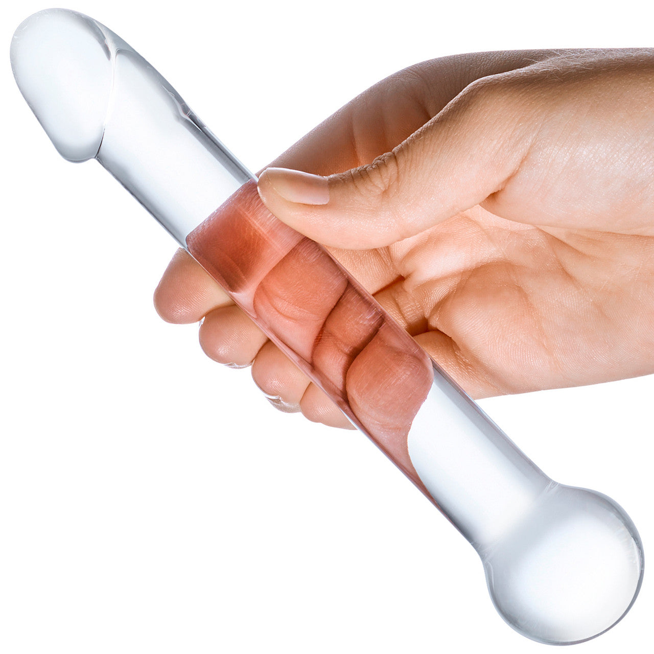 Gläs Realistic Head Glass Dildo - Clear