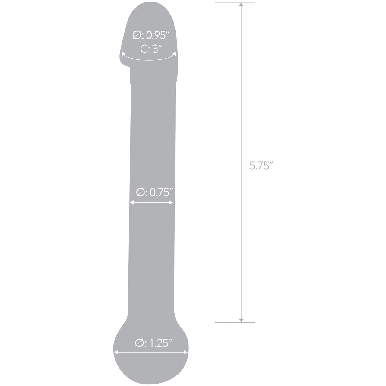 Gläs Realistic Head Glass Dildo - Clear