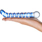 Gläs Mr. Swirly G-Spot Glass Dildo - Clear & Blue