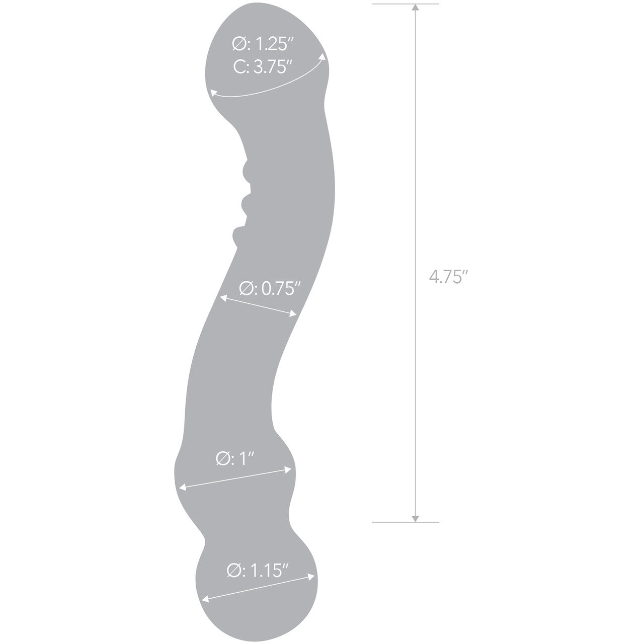 Gläs Curved G-spot Glass Dildo - Clear