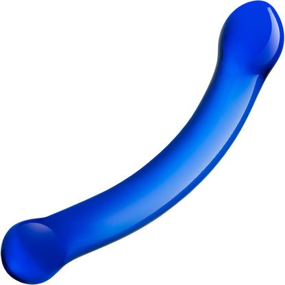 Gläs Curved Glass G-Spot Dildo - Blue