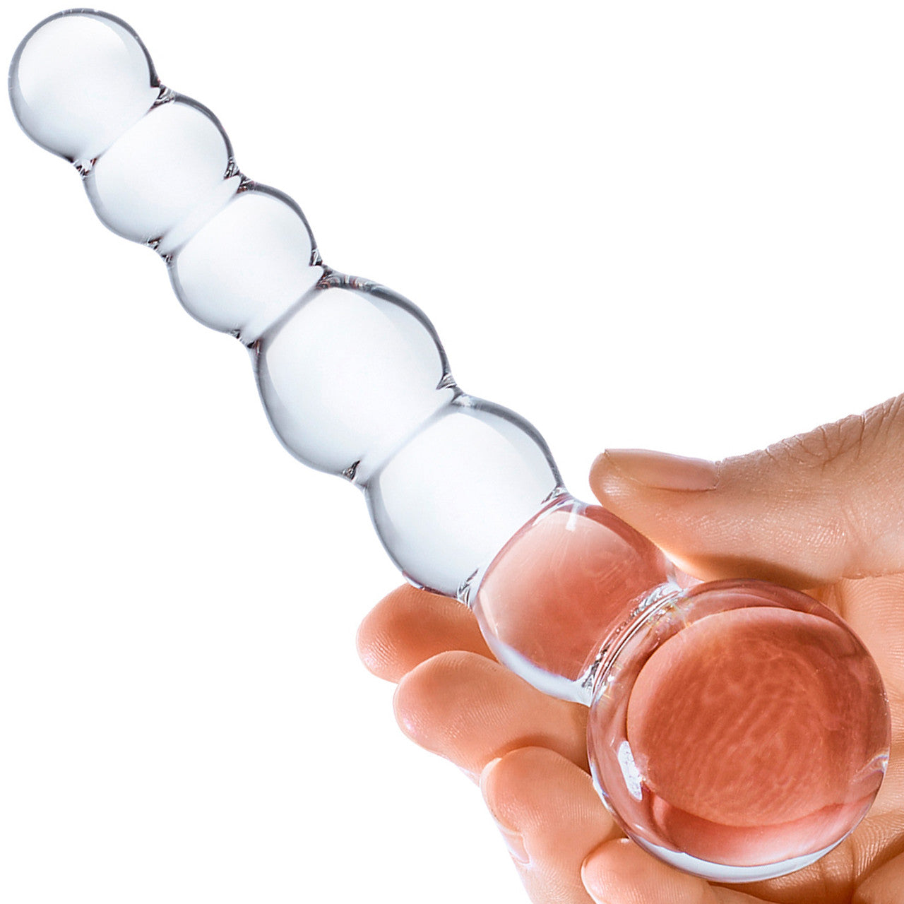 Gläs Curved Beaded Glass Dildo - Clear