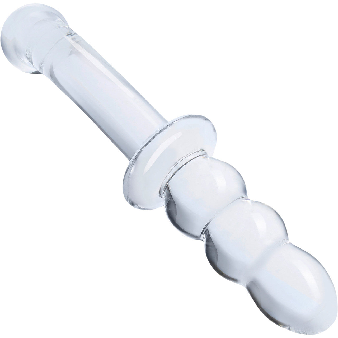 Gläs Ribbed G-Spot Glass Dildo - Clear