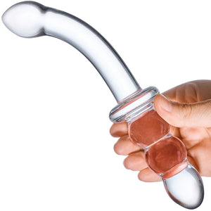 Gläs Ribbed G-Spot Glass Dildo - Clear