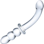 Gläs Ribbed G-Spot Glass Dildo - Clear