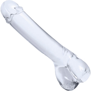 Gläs Realistic Curved Glass G-Spot Dildo - Clear