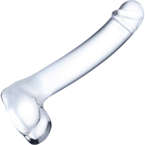 Gläs Realistic Curved G-Spot Spot Dildo - Clear