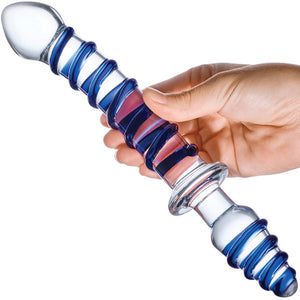 Gläs Mr. Swirly Double Ended Glass Dildo & Butt Plug