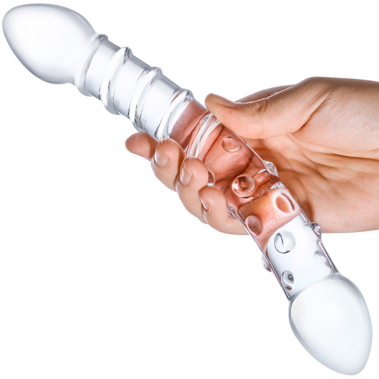 Gläs Double Trouble Glass Dildo - Clear