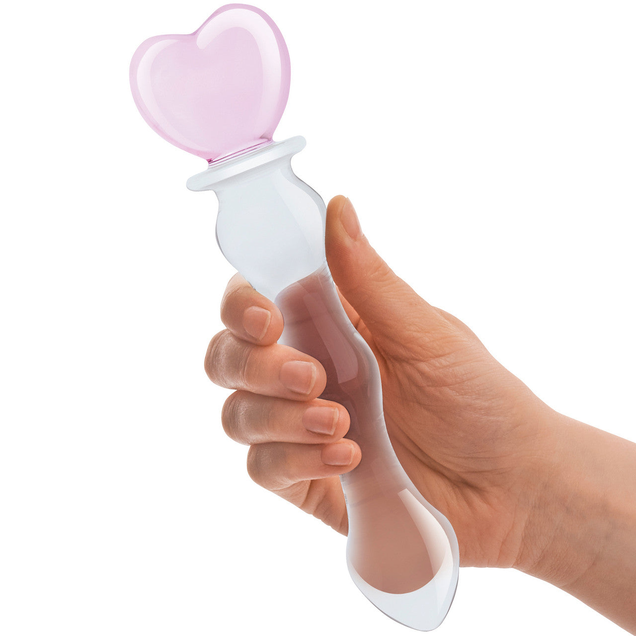 Gläs Sweetheart Glass Dildo - Clear & Pink