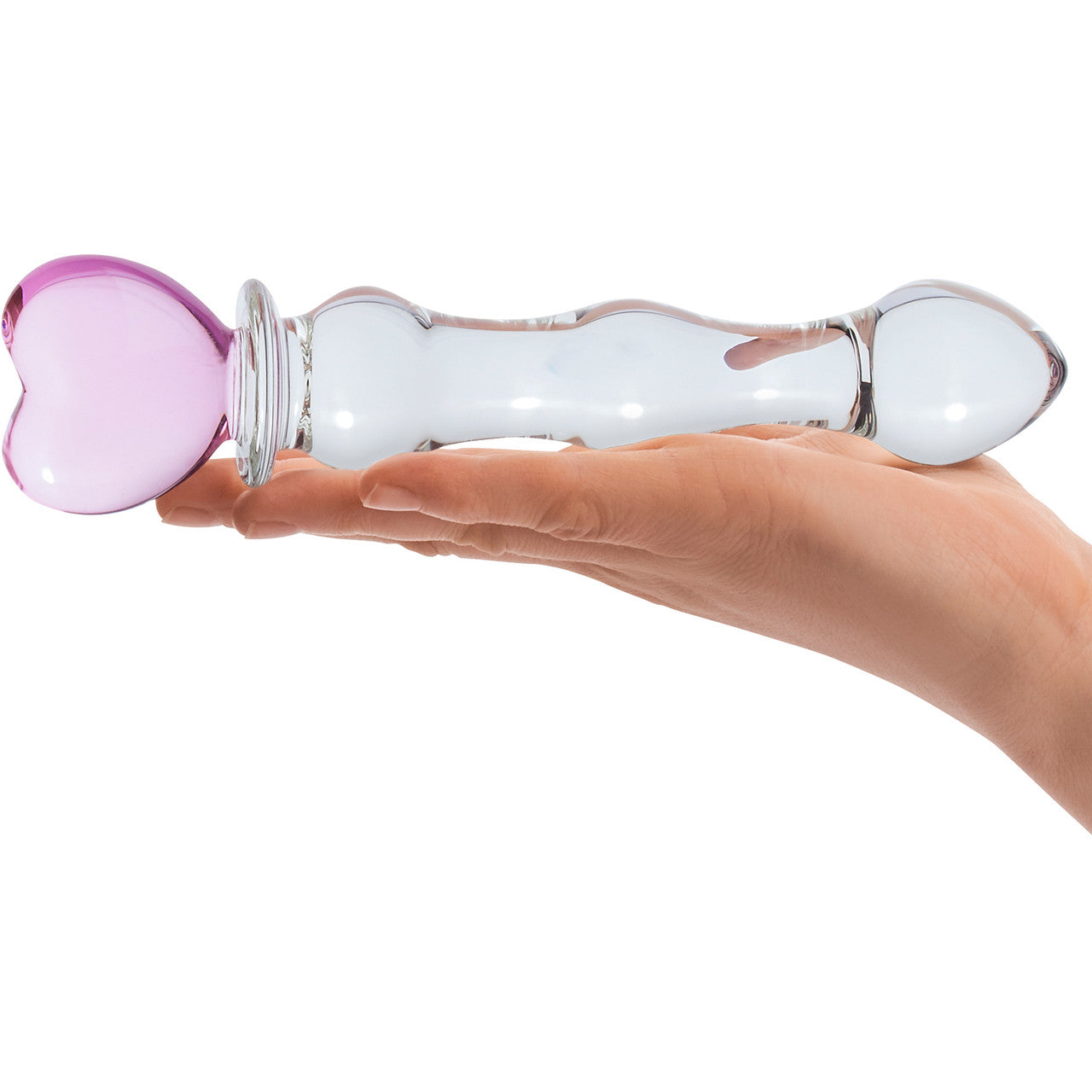 Gläs Sweetheart Glass Dildo - Clear & Pink