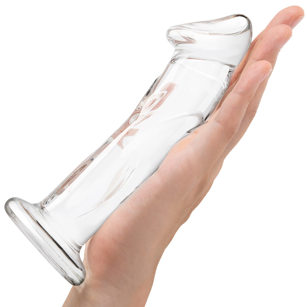 Gläs 6" Glass Dildo With Veins & Flat Base - Clear