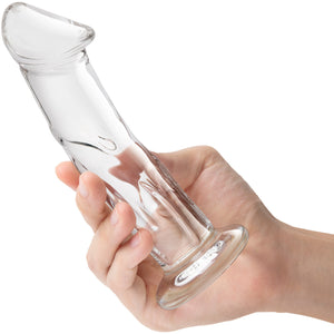 Gläs 6" Glass Dildo With Veins & Flat Base - Clear