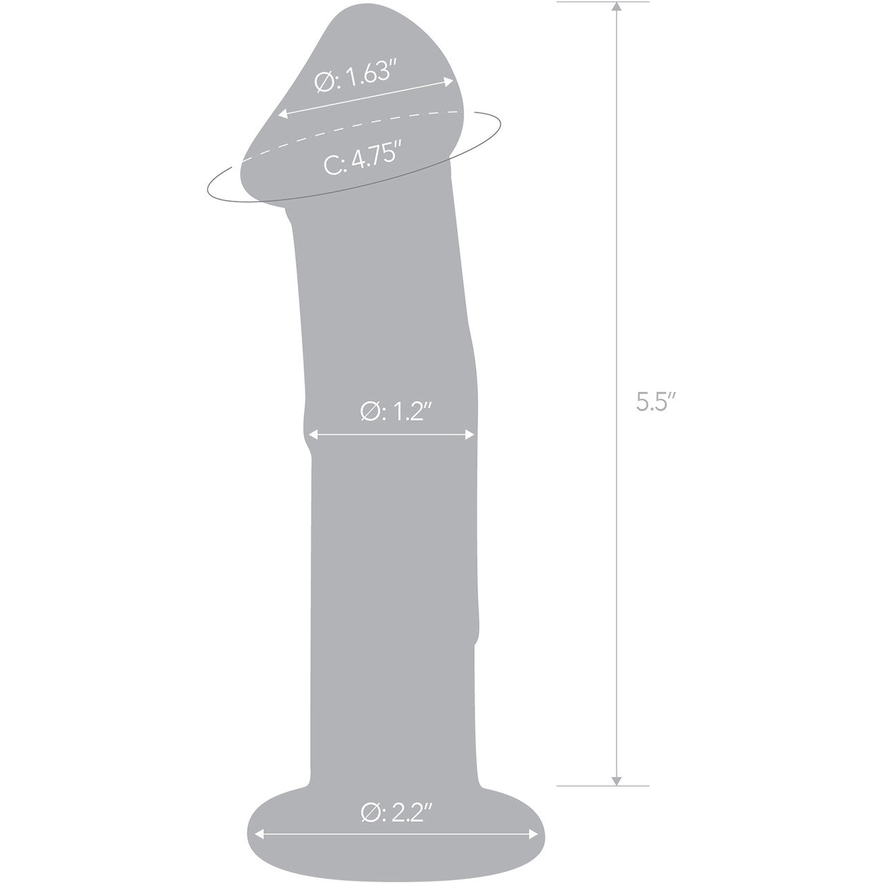 Gläs 6" Glass Dildo With Veins & Flat Base - Clear