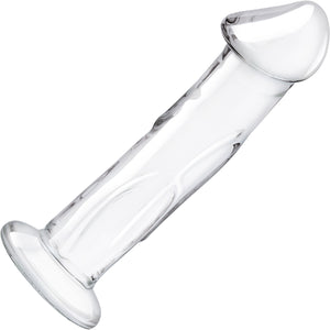 Gläs 6" Glass Dildo With Veins & Flat Base - Clear