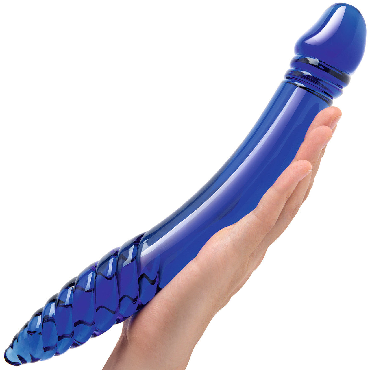 Gls 11" Double Sided Glass G-Spot Dildo - Blue Gls 11" Double Sided Glass G-Spot Dildo - Blue