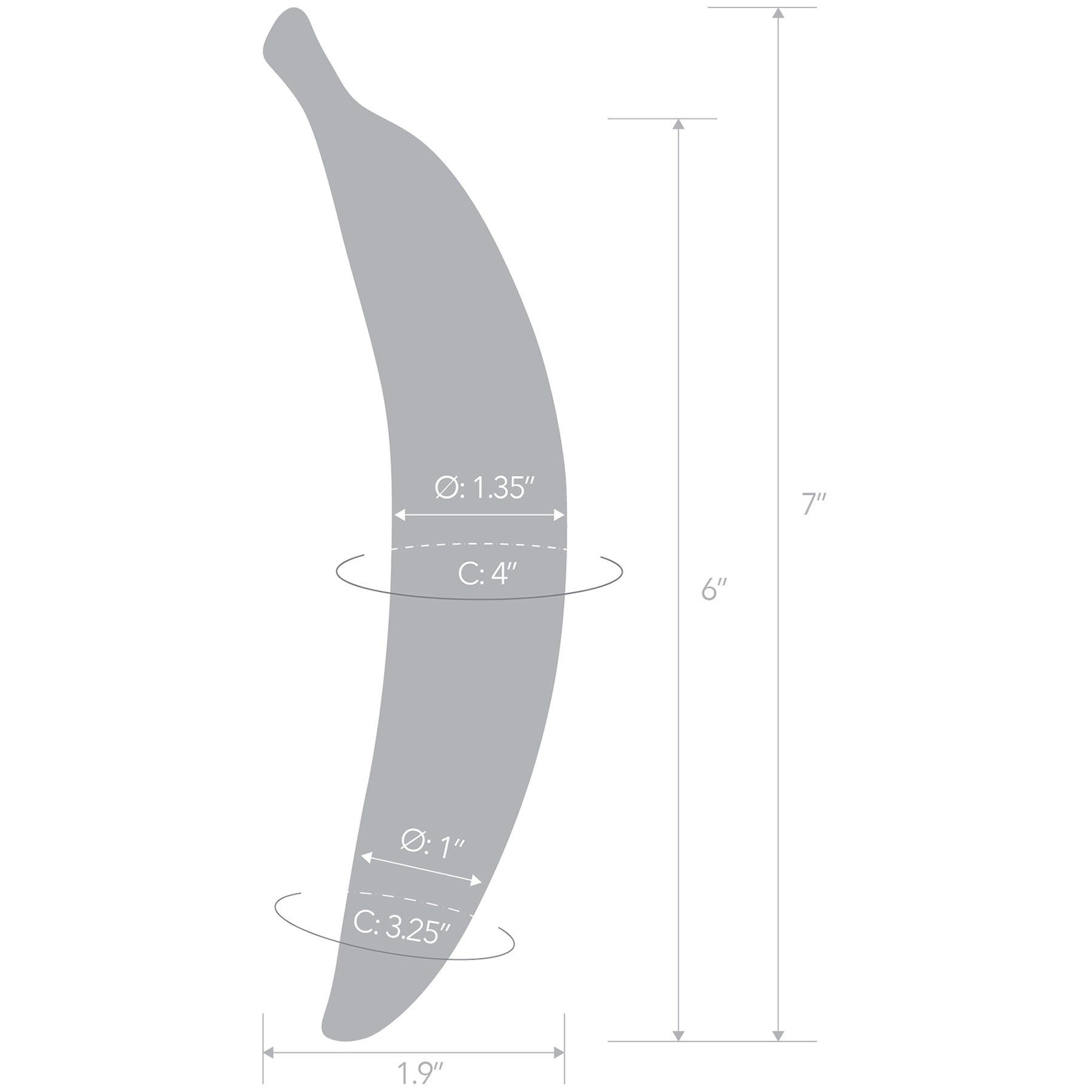 Gläs Banana Joy 7" Glass Dildo