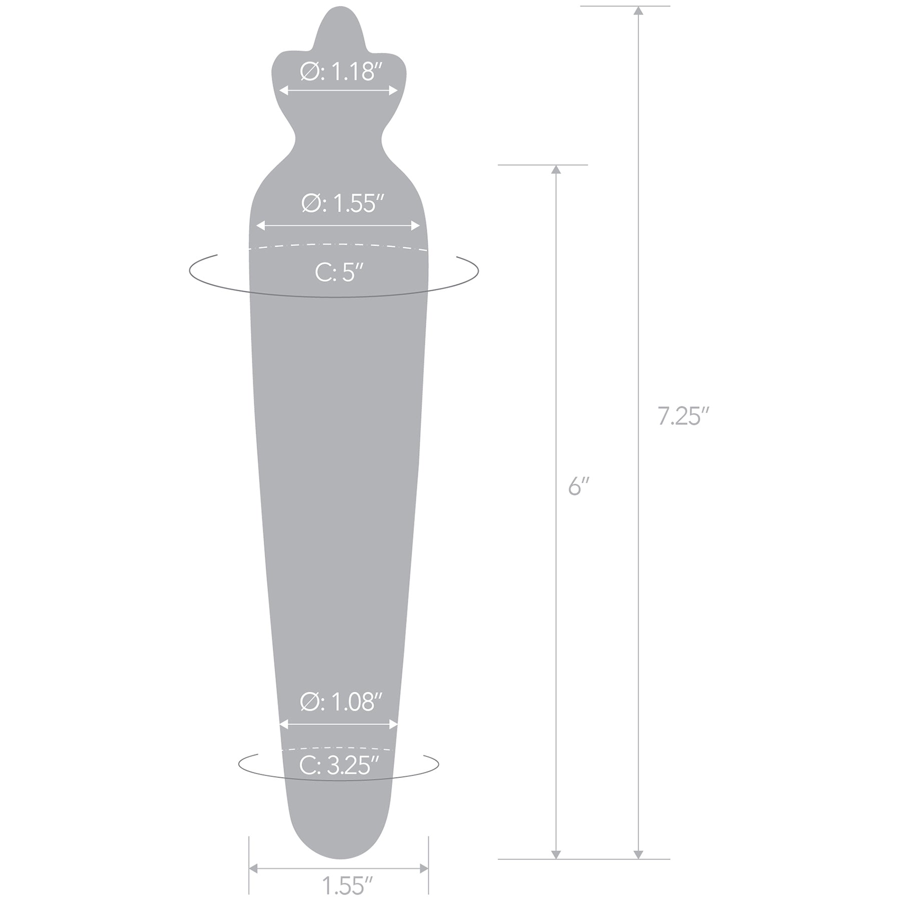 Gläs Bunny's Secret 7.25" Glass Dildo