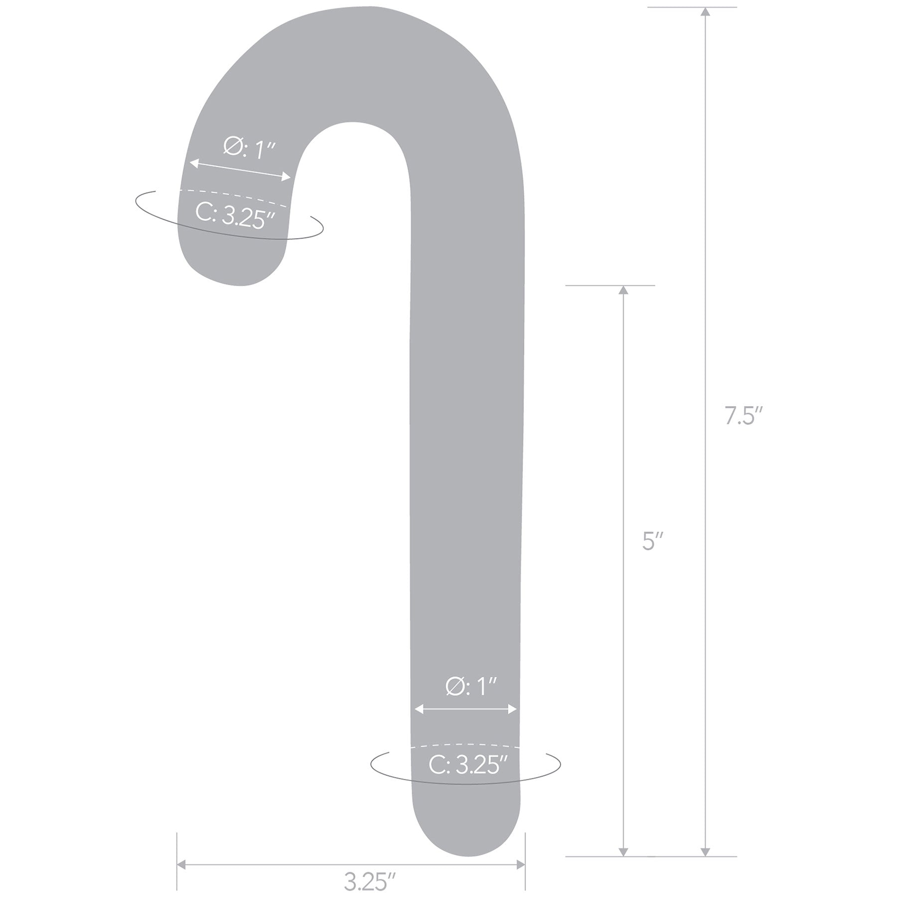 Gläs Candy Cane Dream 7.5" Glass Dildo