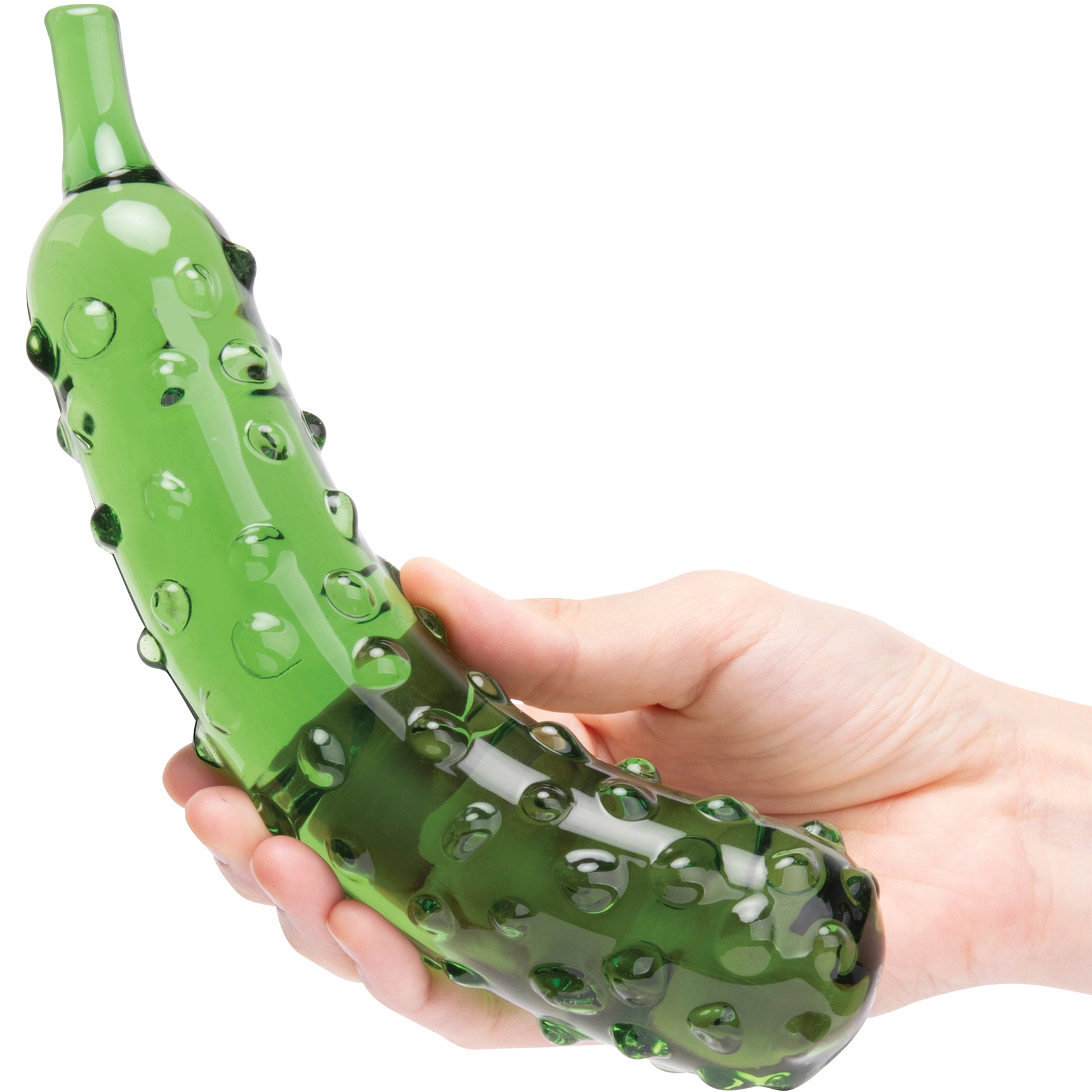 Gläs Caressing Cucumber 8.25" Glass Dildo