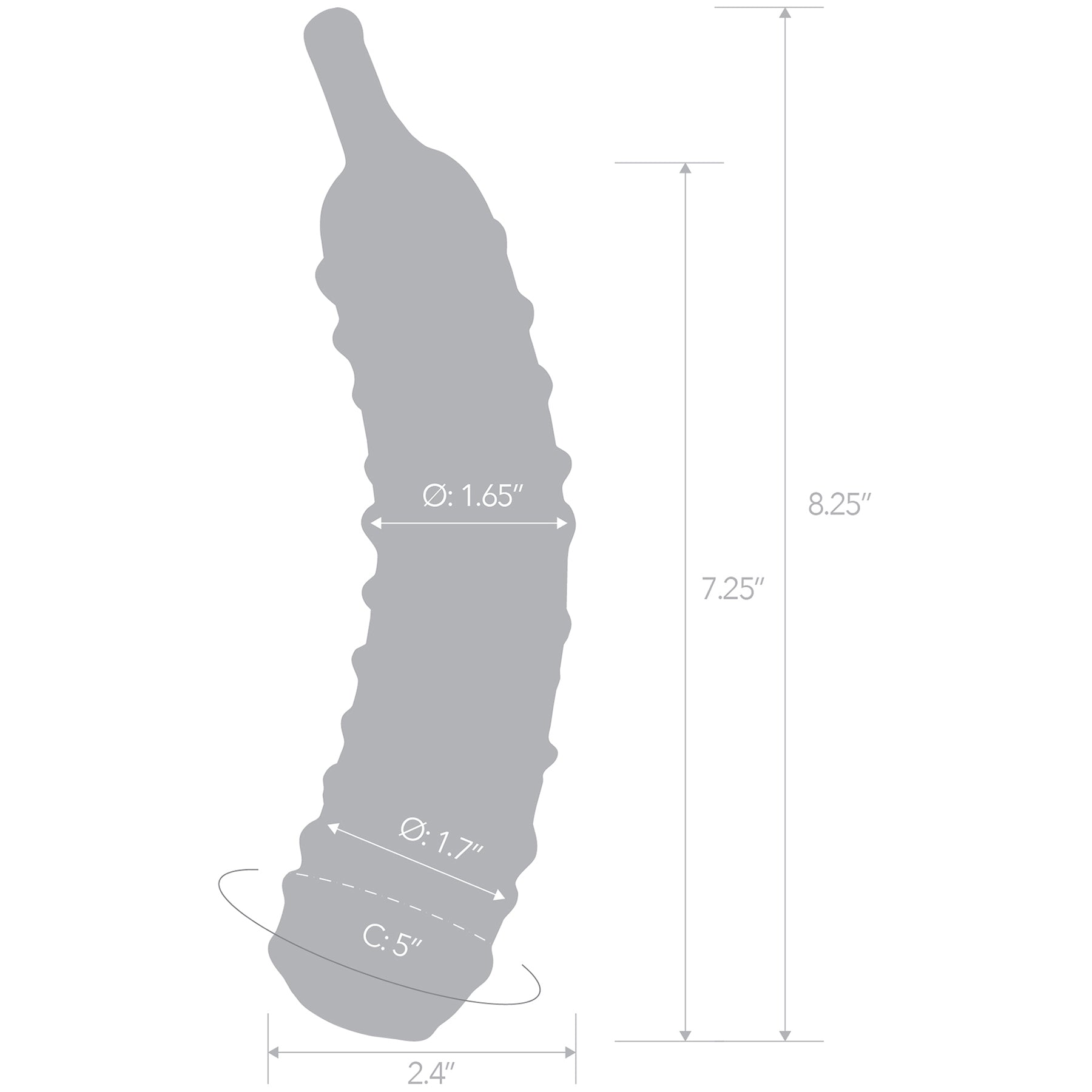 Gläs Caressing Cucumber 8.25" Glass Dildo