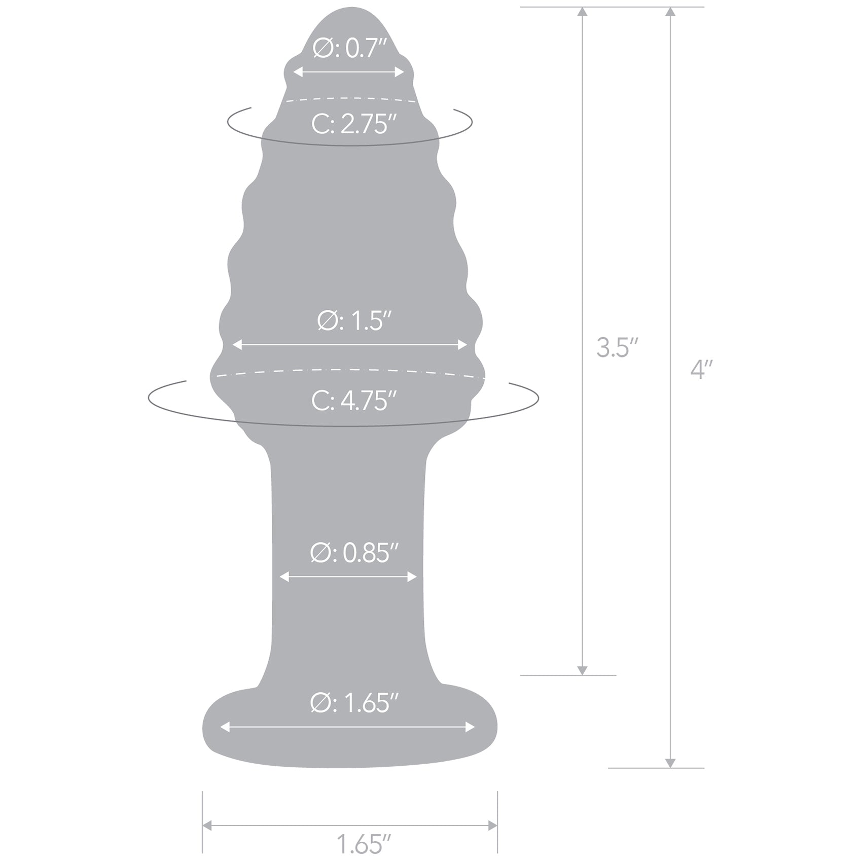Gläs Cornstar  4" Glass Butt Plug