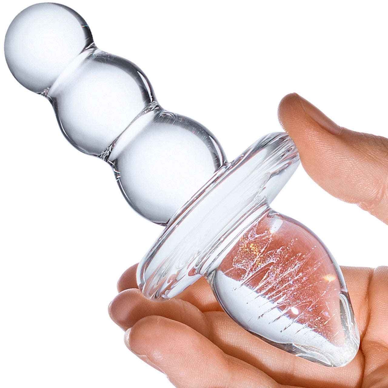 Gläs Titus Beaded Glass Butt Plug - Clear