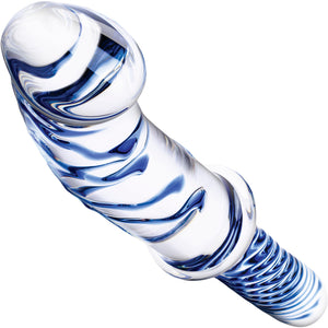 Gläs 11" Realistic Double Ended Glass Dildo - Clear & Blue