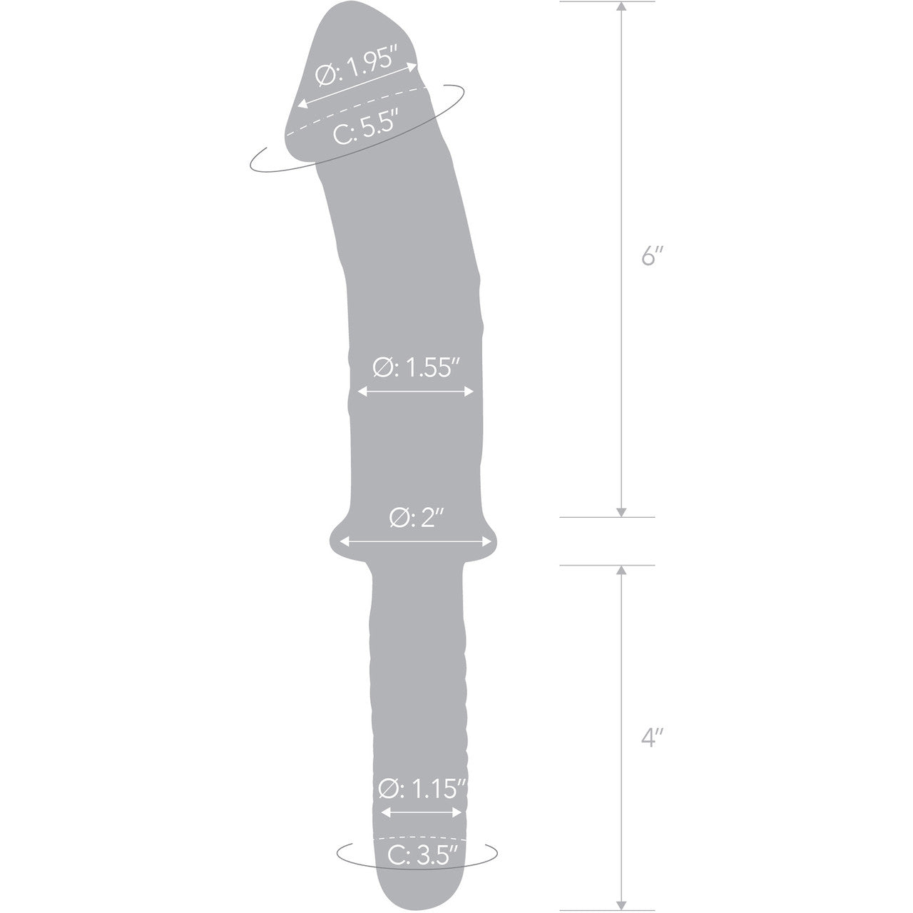 Gläs 11" Realistic Double Ended Glass Dildo - Clear & Blue