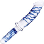 Gläs 11" Realistic Double Ended Glass Dildo - Clear & Blue