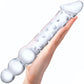 Gläs 11.5" Double Ended Glass Dildo With Anal Beads - Clear