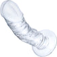 Gläs 7" Curved Realistic Glass Dildo With Veins - Clear