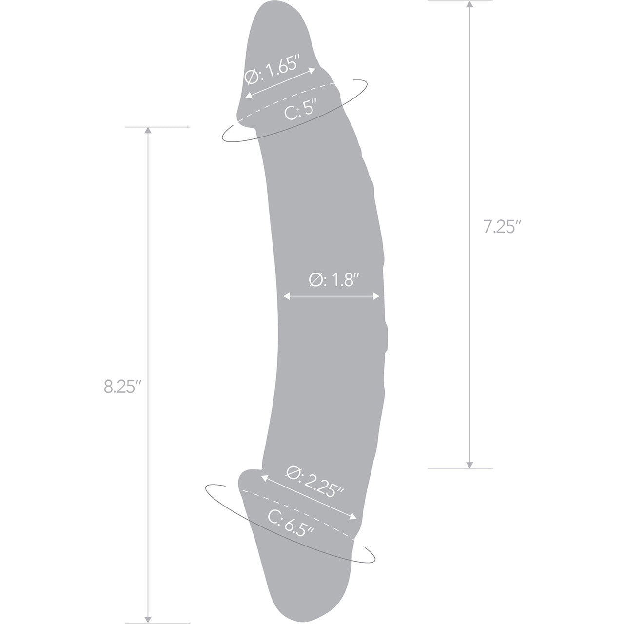 Gläs 10.5" Girthy Realistic Double Ended Glass Dildo - Clear