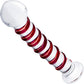 Gläs Mr. Swirly 10" Ribbed Glass Dildo - Clear & Red