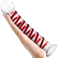 Gläs Mr. Swirly 10" Ribbed Glass Dildo - Clear & Red