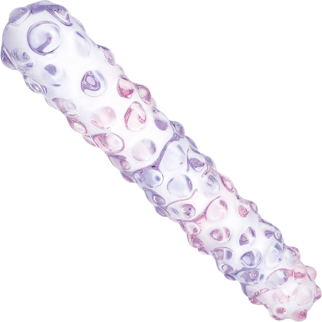 Gläs 9" Purple Rose Double Ended Nubby Glass Dildo