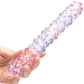 Gläs 9" Purple Rose Double Ended Nubby Glass Dildo