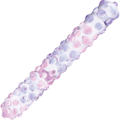 Gläs 9" Purple Rose Double Ended Nubby Glass Dildo