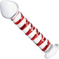 Gläs Mr. Swirly 8" Ribbed Glass Dildo - Clear & Red