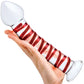 Gläs Mr. Swirly 8" Ribbed Glass Dildo - Clear & Red