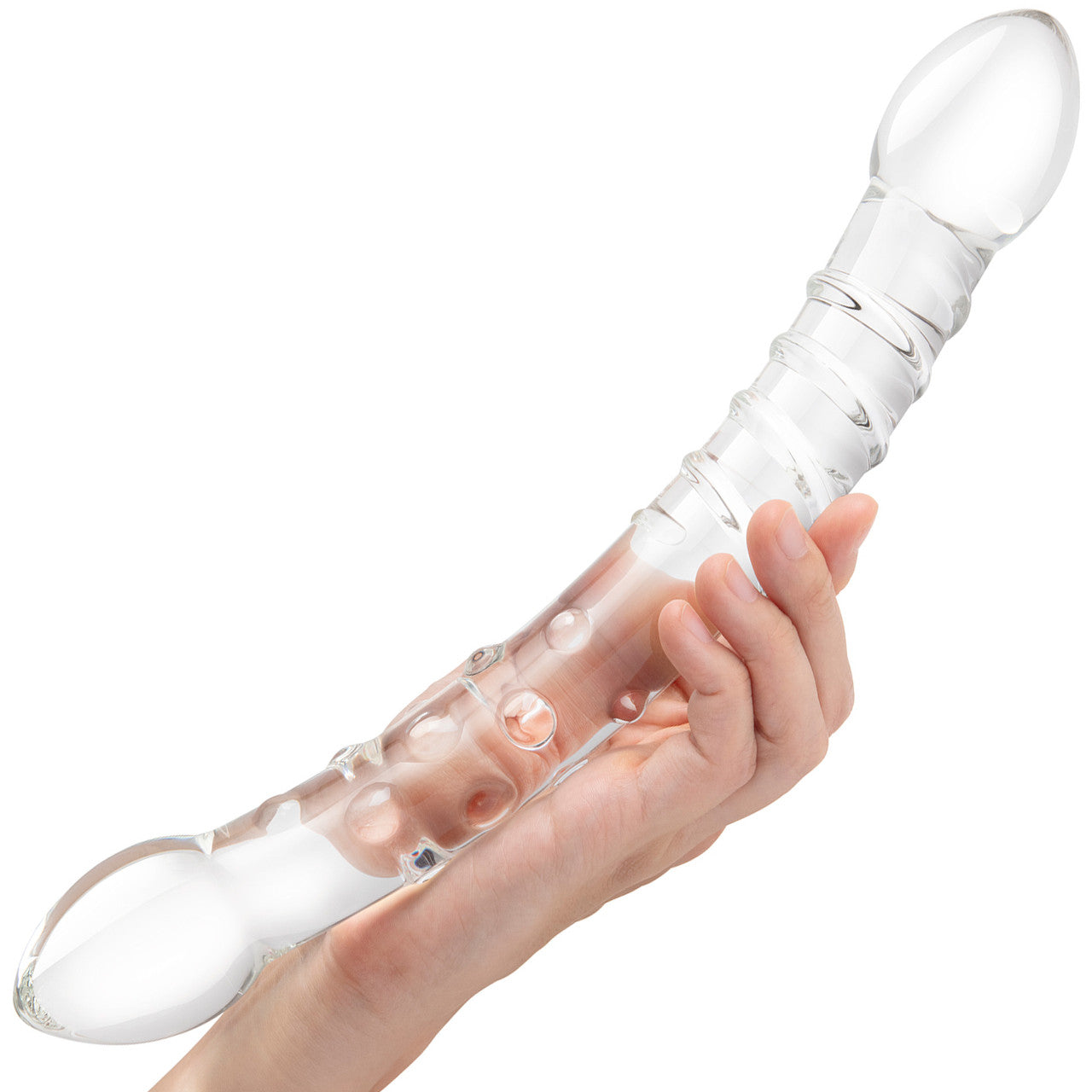 Gläs 12" Girthy Double Trouble Double Sided Glass Dildo - Clear