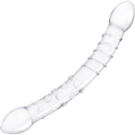 Gläs 12" Girthy Double Trouble Double Sided Glass Dildo - Clear