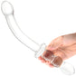 Gläs 12" Girthy Ribbed G-Spot Glass Dildo - Clear