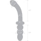 Gläs 12" Girthy Ribbed G-Spot Glass Dildo - Clear