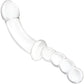 Gläs 12.5" Girthy Double Sided Dong Glass Dildo With Anal Beads - Clear