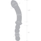 Gläs 12.5" Girthy Double Sided Dong Glass Dildo With Anal Beads - Clear